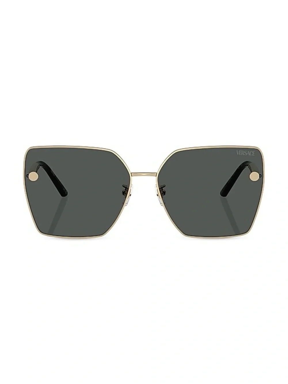 VERSACE Oversized Shaded Gray Gold Emblem 63MM Square Sunglasses